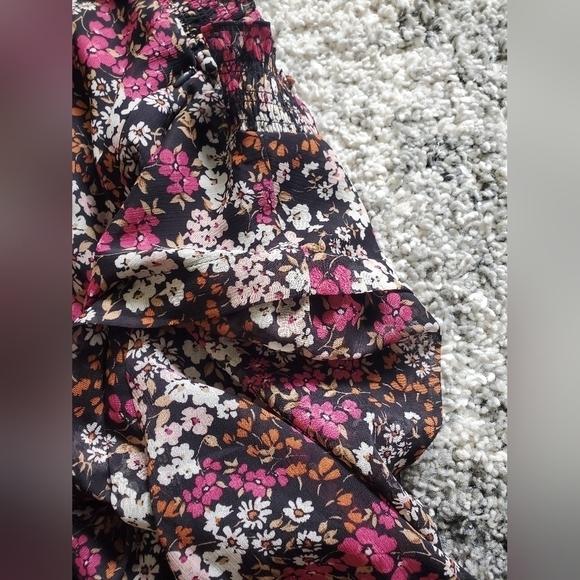 Ann Taylor Floral Smocked Neck Shift 8 Petite A-Line Prairie Dress - Picture 15 of 15